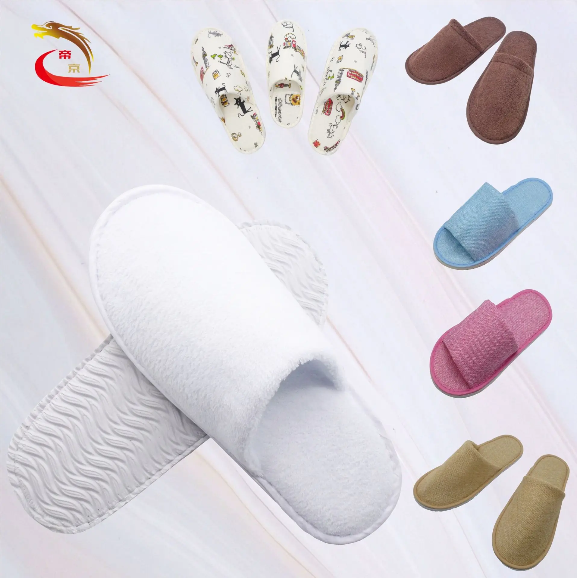 

2023 Disposable slippers customized with mauve coral fleece children's non-slip slippers LD-004