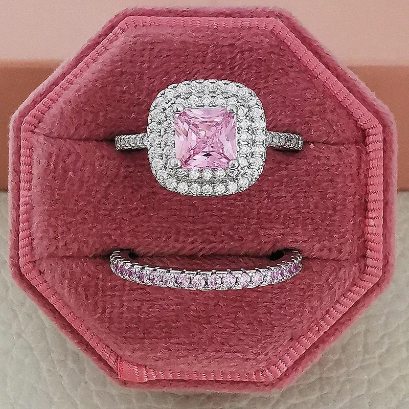 Elegant Multi-Tone Engagement & Wedding Ring Set - Luxury Gift