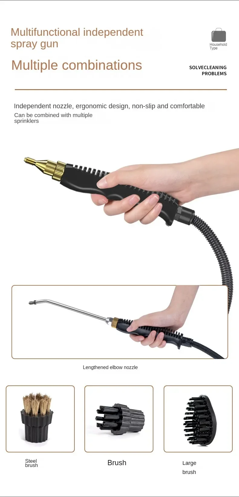 Steam cleaner cleaning interior surfaces