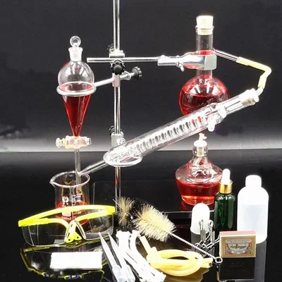 Distilling Glass Small Chemistry Apparatus Lab Teaching Hydrosol Size Oil Steam Equipment Essential 150ml Distillation