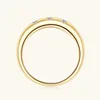 Women's Ring Bezel Setting Star Moissainte Rings 18K Gold Plated 925 Silver Band Fashion Party Daily Wear Jewelry New In 4