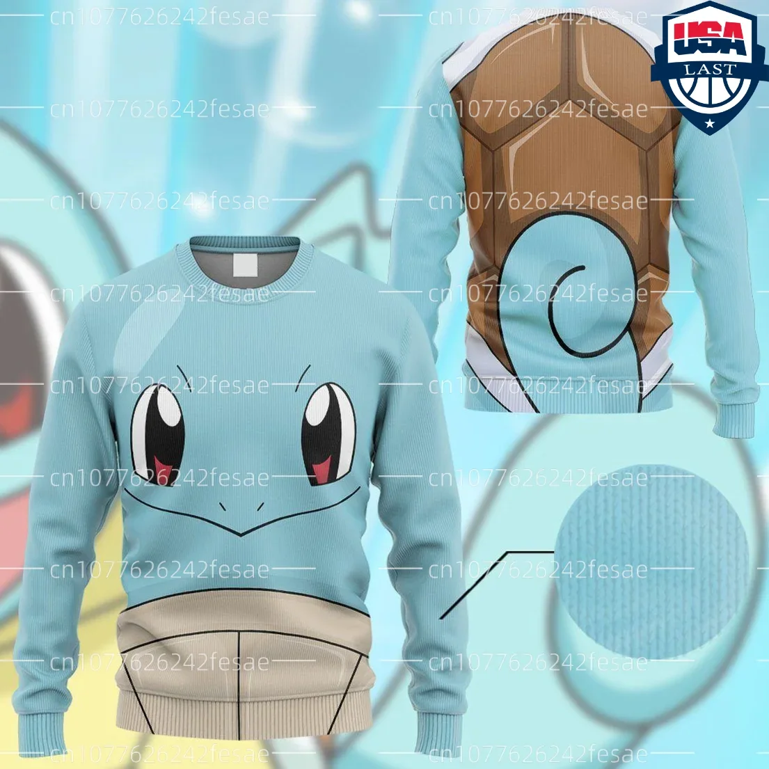 

New Pokemon Squirtle Ugly Christmas Sweater Anime Pikachu Christmas Sweater For Men Women Anime Pikachu Crew Neck Sweatshirt