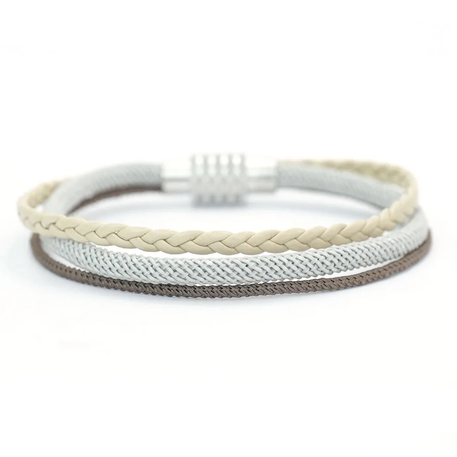 Pink Leather Braided Couple Bracelet Valentine Day Gift