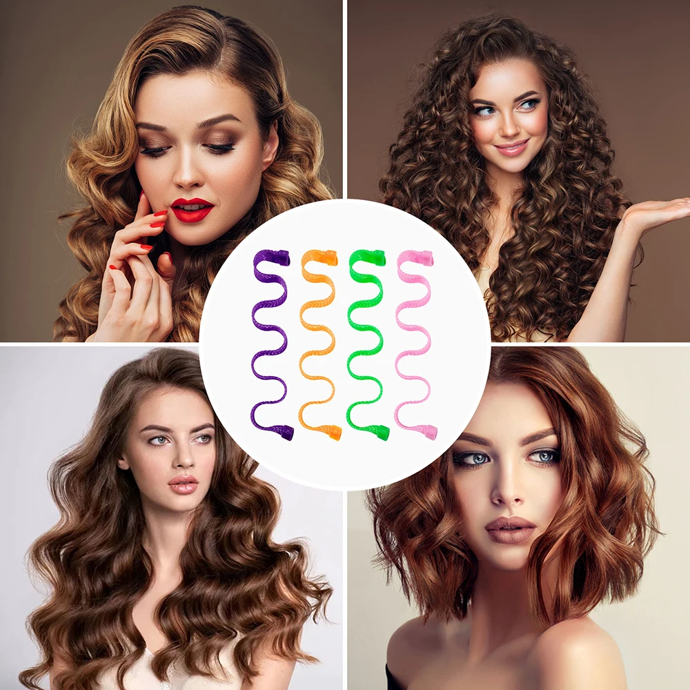Hair Styling Tool 12pcs Set Magic Hair Curler Heatless Hair Rollers 25-65CM Wave Formers