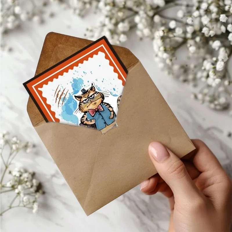 Clear stamps clear rubber stamps 1pc Cat Work Boss Clear stamps for cards making Clear stamp seals for DIY Scrapbooking Photo album Journal Home decoration