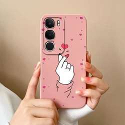 Love Heart Liquid Shockproof Soft Phone Case - Cute Expression Drop - Resistant Cover for Vivo Y19s 4G (TYP1)