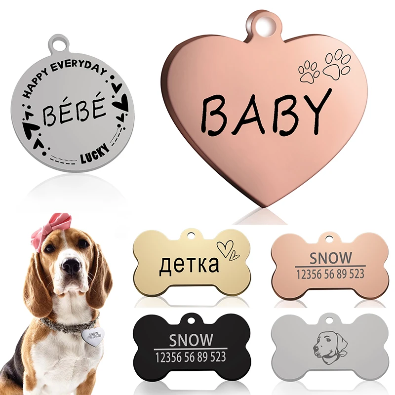 09 Pet Tag Art Heart Shaped Style Series Personalised Cat-Dog Tags Pet Tag ID