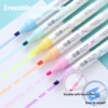 6Pcs/set Erasable Highlighters Kawaii Students Stationery Dual Tip Pastel Fluorescent Pen for Art Drawing Doodling Marking Pen 3
