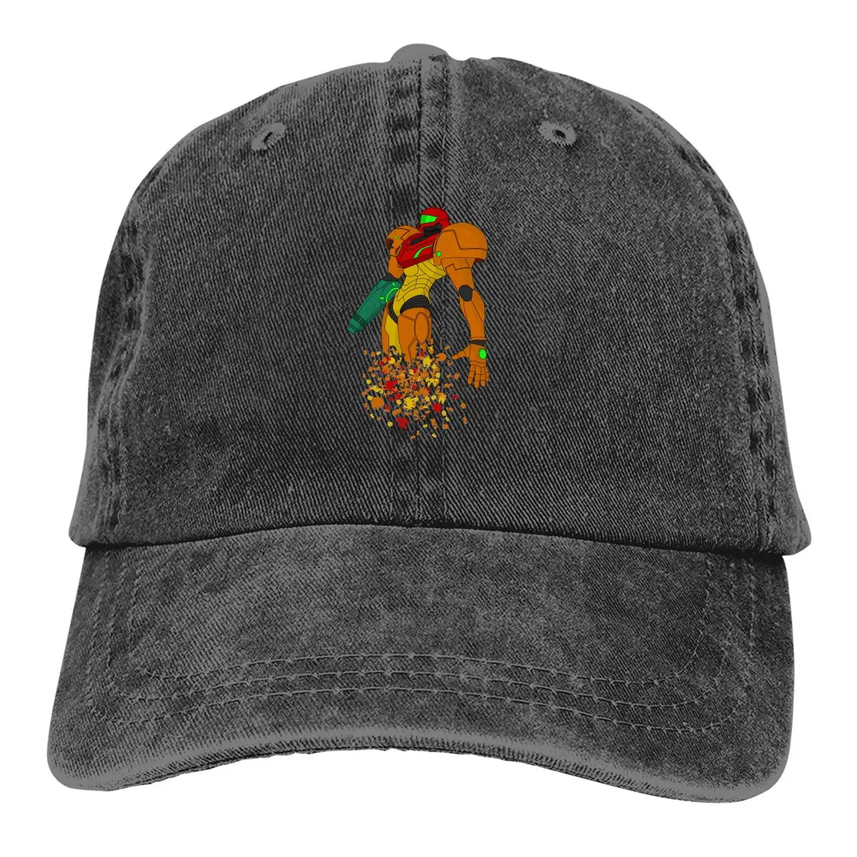 

Washed Men's Baseball Cap Turning to Zero Trucker Snapback Cowboy Caps Dad Hat Super Metroid Golf Hats