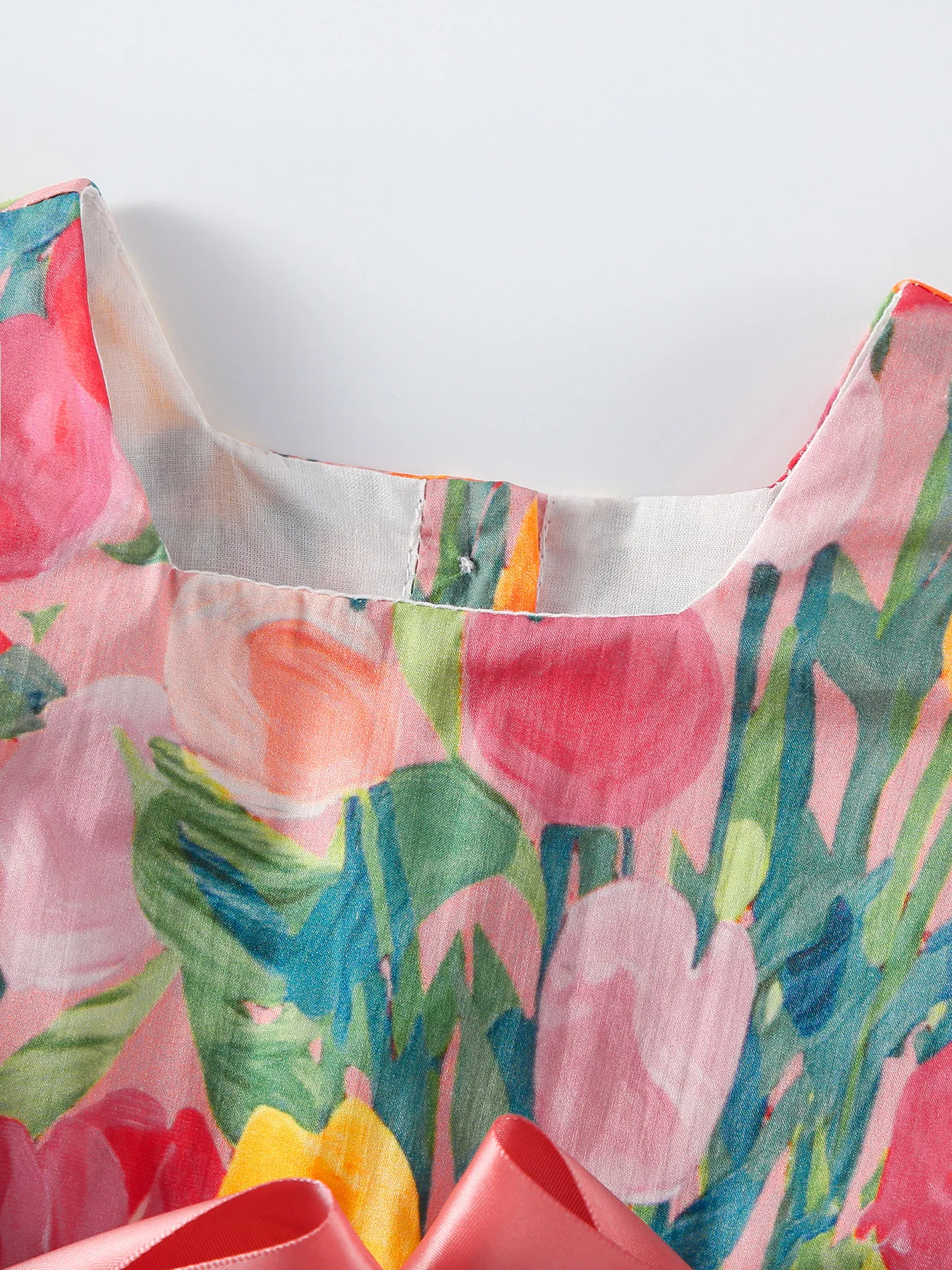 Girls Summer Tulip Print A Line Dress