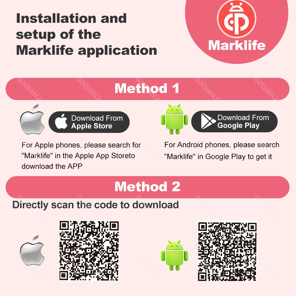 12-50MM Marklife P50 Mini Thermal Label Printer Wireless Sticker Labeller For Home/Office/School Adhesive Label Maker Inkless