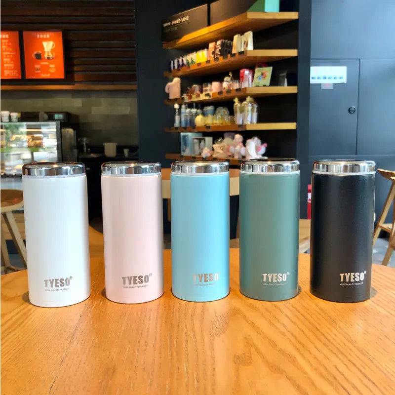 10oz Tyeso Stainless Steel Tumbler With Steel lid Double Wall Vacuum Insulated Coffee Mugs Keep Hot And Cold cups CopoTermico