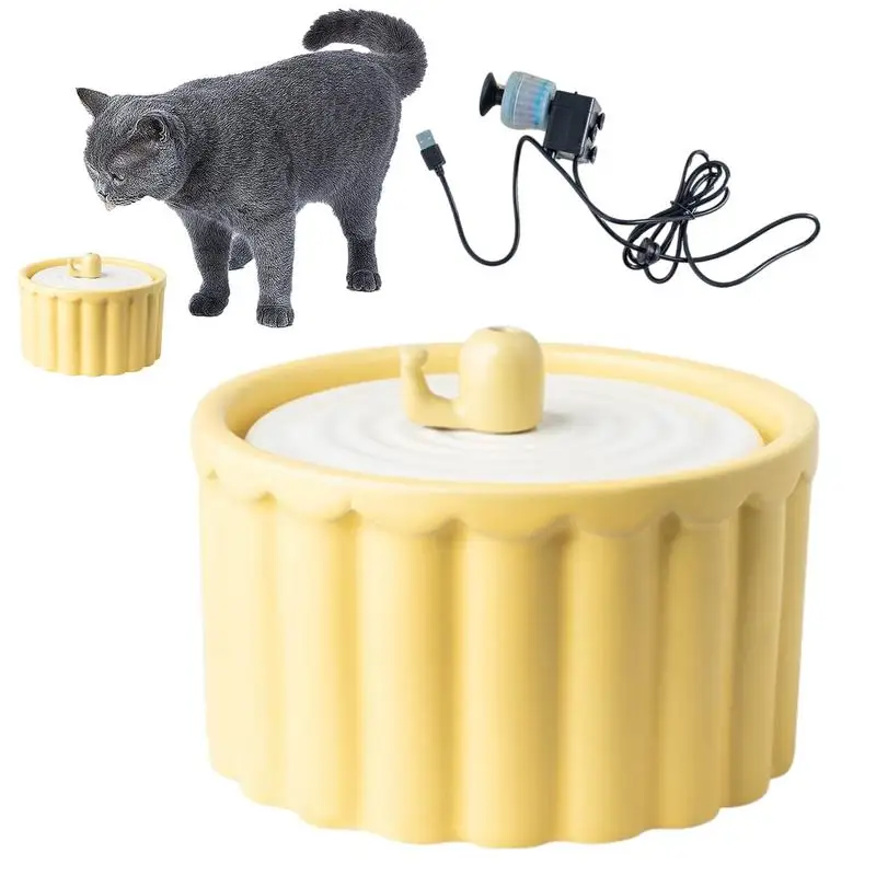 

Cat Water Dispenser Kitty 1 L Capacity Drinking Fountain Ceramic Water Bowl Pet Drinking Supplies For Living Room Pet Shop