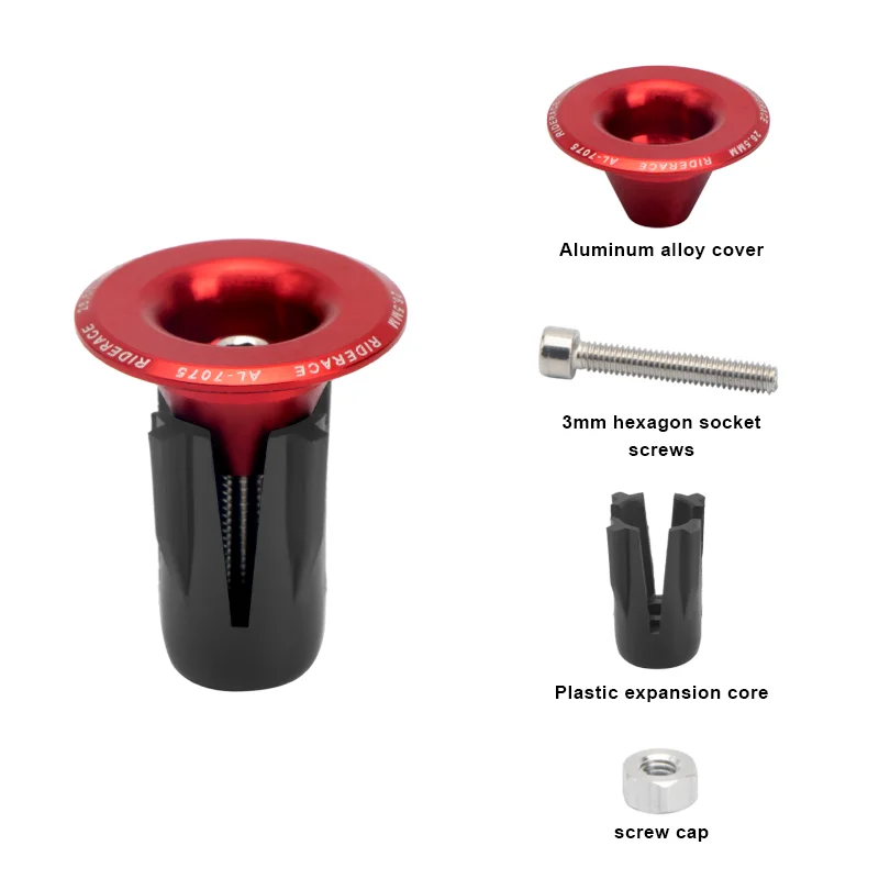 Bike Grip Handle Bar End Cap Aluminium Alloy MTB Mountain Cycling Handlebar Grips Plugs Caps 23.5MM Road Bicycle bicycle accessories bicycle handlebar grips bike handle grips bike handlebar grips bicycle handlebar cap bicycle handlebar end plugs