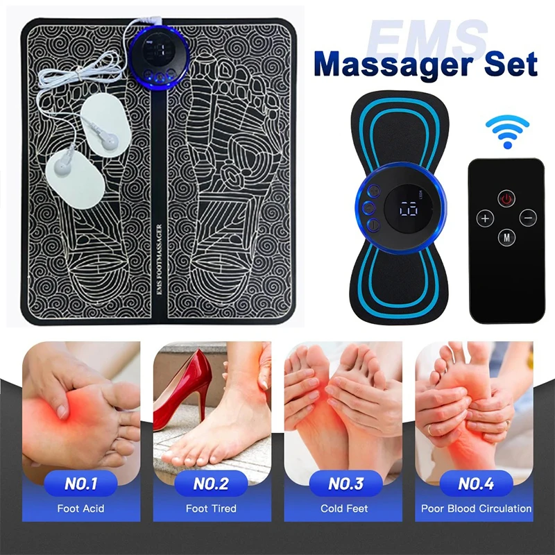 Electric EMS Foot Massager Accessories Pulse Muscle Stimulator Foldable Foot Massage Pad Relief Pain Relax,Support Dropshipping