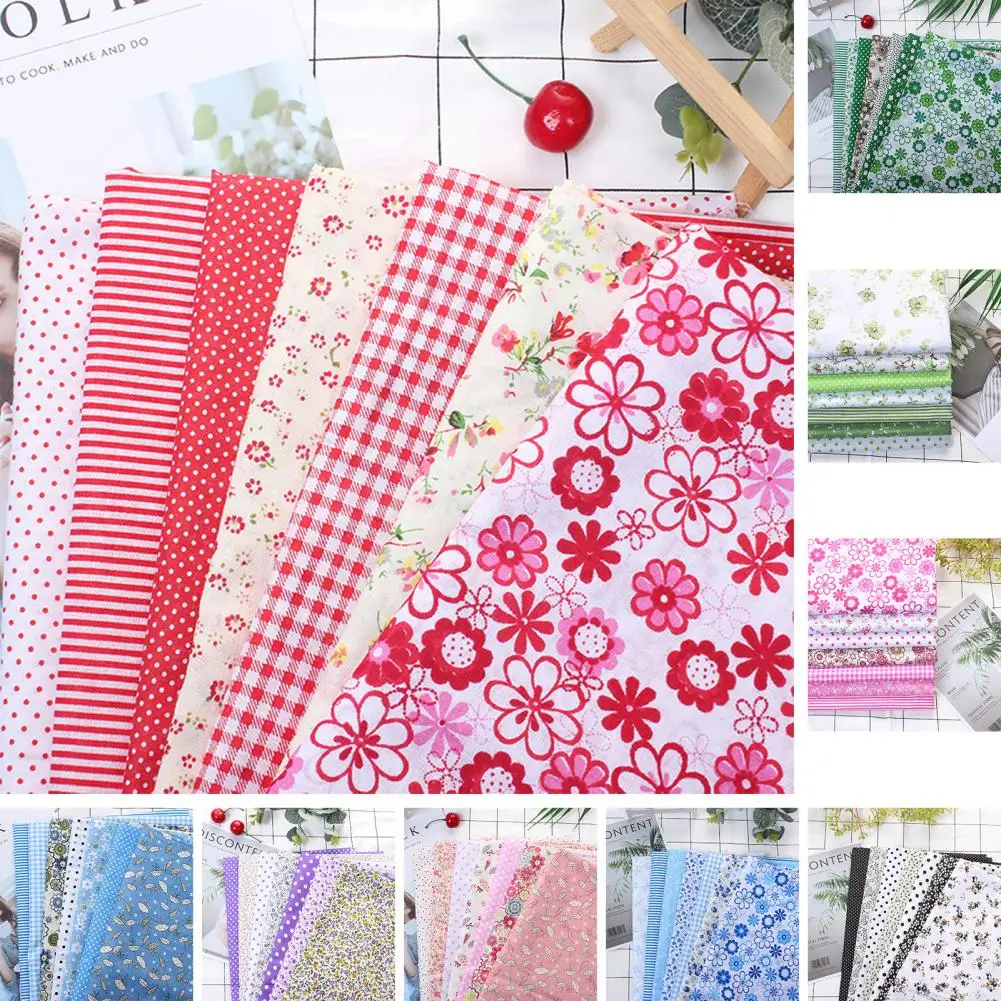 Cotton Fabric 1 Set Craft Fabric Tear Resistant Patchwork