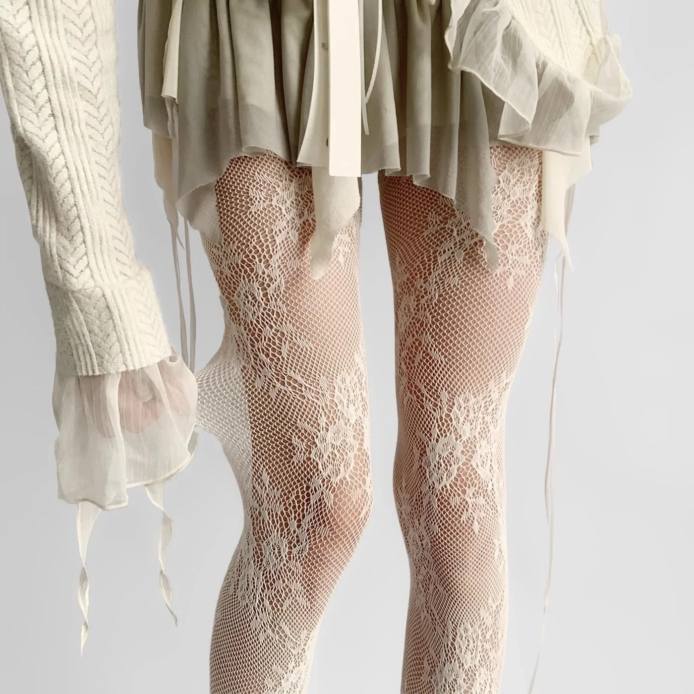 Women tights 2025 new sexy lace floral thigh high stockings pantyhose lingerie hosiery mesh fishnet