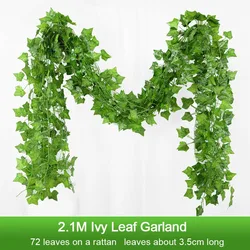 Elegant Green Ivy Leaf Garland for Home and Event Decoration (72leaves - A)