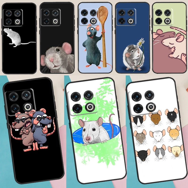 The Peeking Rat Cute Cartoon Phone Case Per Oneplus Nord 2 T Ace 10R 9 R One Plus 10 9 Pro Cover Posteriore In Silicone Morbido Funda