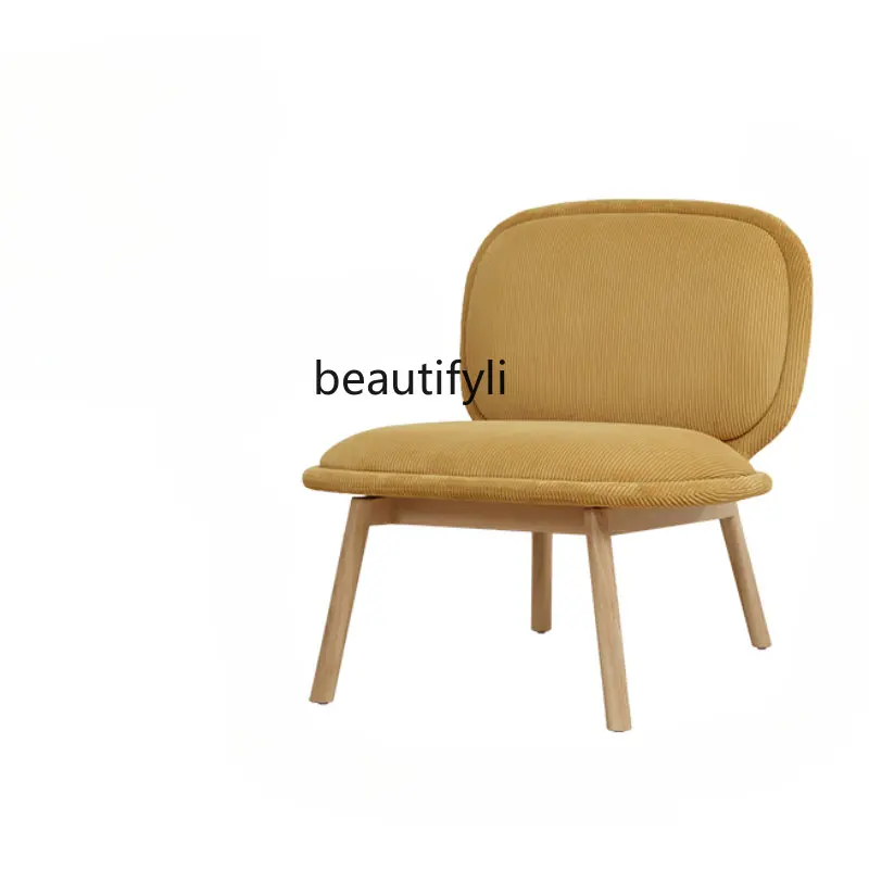 

Balcony Living Room Lazy Single Sofa Chair Designer Model Nordic Simple Leisure Backrest Small Apartment Solid Wood furniture