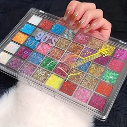 Radiant 40 - Color Shimmer & Glitter Eyeshadow Palette with Mirror & Blending Shades (40 Colors)