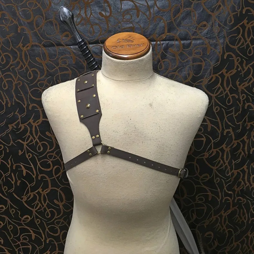 Wide Sword Belt Medieval Steampunk Men Knight Warrior Armor Middle Ages Viking Pirate Cosplay Costume Props Accessory For Adult leather belt