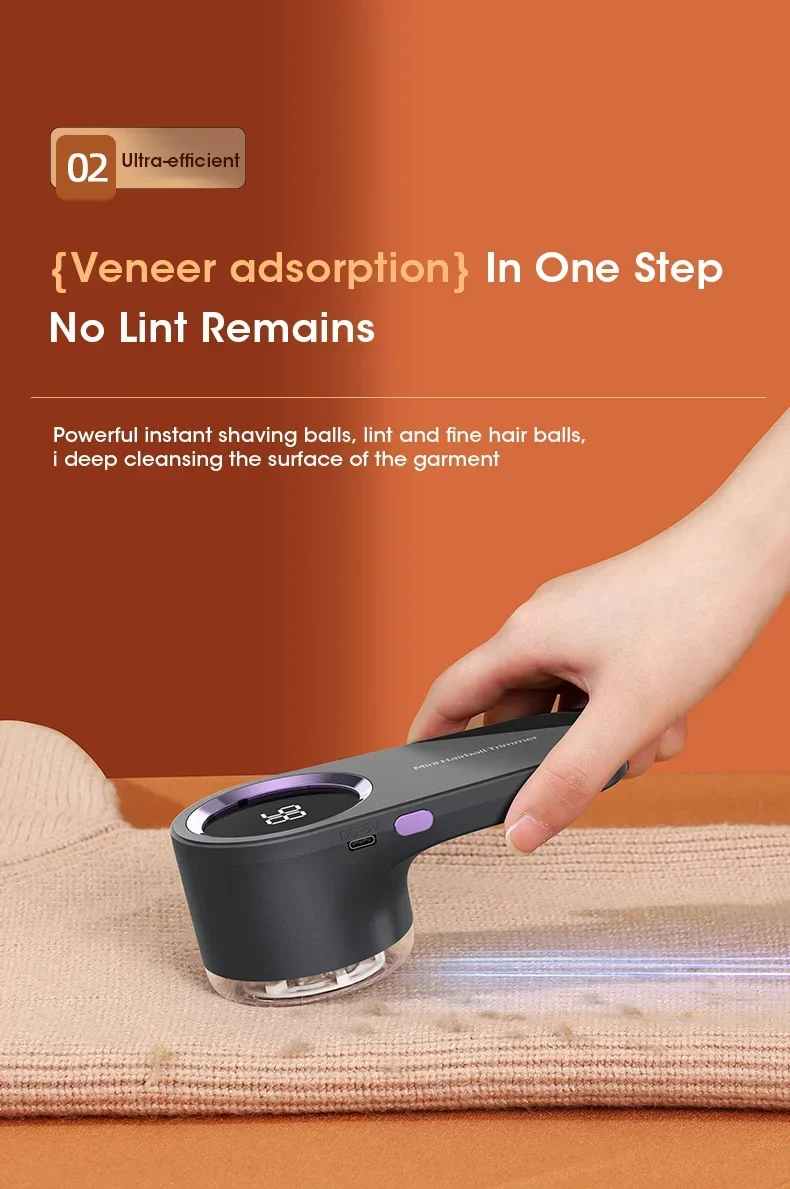 Description Picture 4 of itemClothing LED digital fleece remover, electric fleece remover, USB rechargeable fuse, fabric shaver, sweater dropper