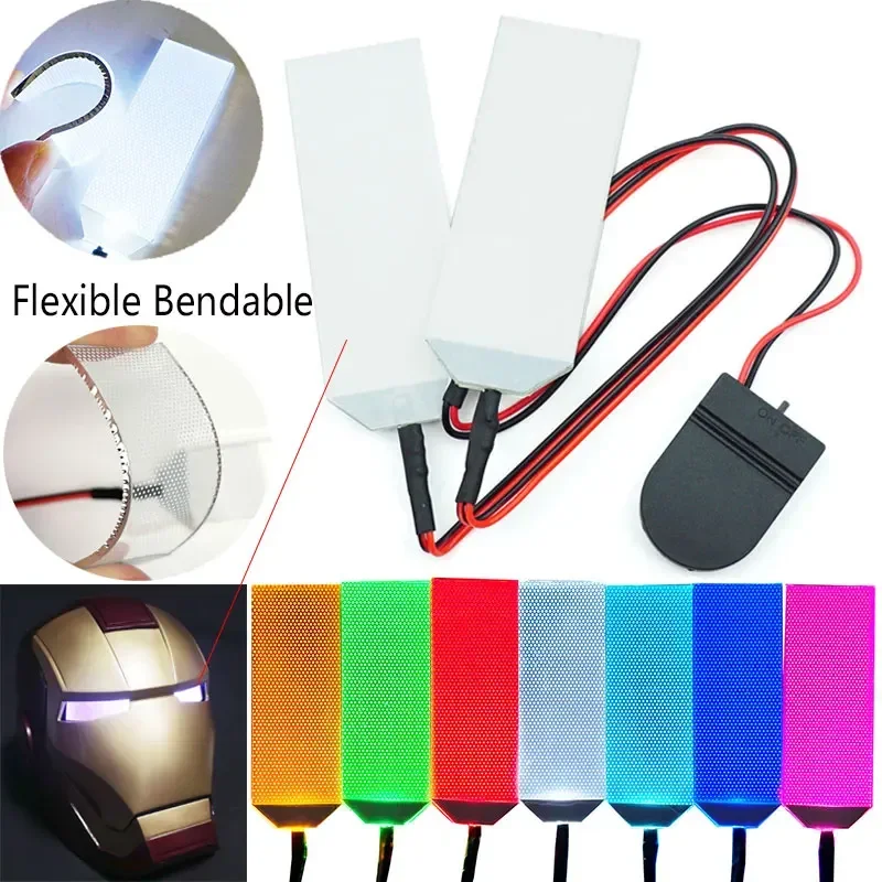 Cosplay Kit Di Luci Per Occhi Flessibili Per Halloween Iron Man Helmet Mask Accessori Per Occhi Leggeri Pieghevoli Puntelli Fai Da Te Possono Ritaglia
