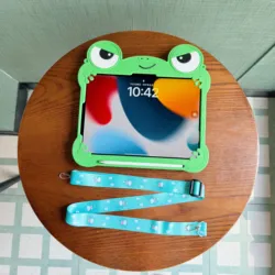 Cute 3D Cartoon Frog Soft Silicone Shockproof Kids Tablet Protective Cover for MatePad 11.5in (With lanyard)