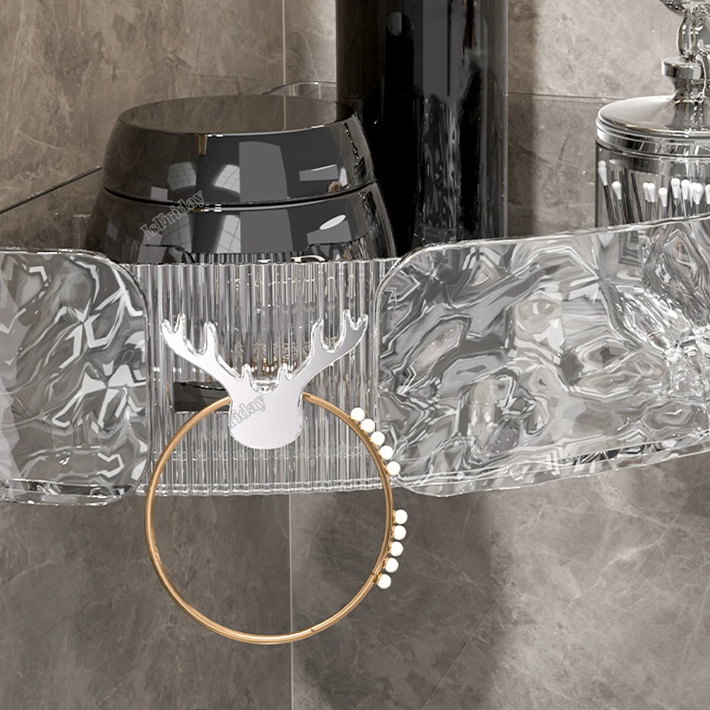 Water Ripple Triangular Shelf High Value Corner Bathroom Shelf Bathroom Shelf Corner Space Storage Rack 4