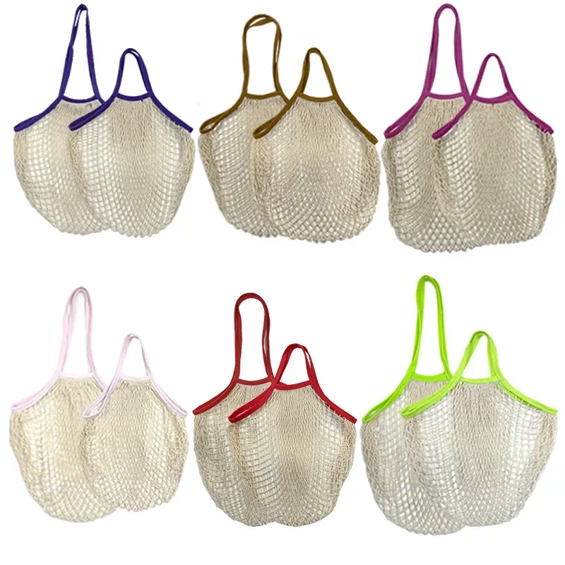 Shopping Bags Portable Cotton Mesh Reusable Woven Grocery Bags Storage Bag Storage Net Bag Produce Storage Bags for Supermarket Vegetable Fruit