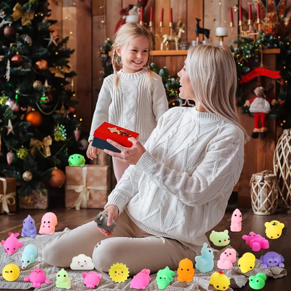 50-5 Pack Mochi Squishy Toys for Kids,Squishies Sensory Bulk Toys,Stress Relief Toys, Party Favors Mini Animals Toys Set