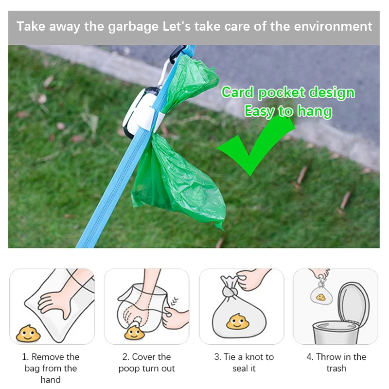 Eco-Friendly Biodegradable Pet Waste Bags with Secure Hook Loop Dispenser