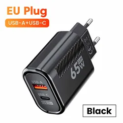 Caricatore Super Veloce Dual-Port GaN da 65W con Quick Charge 3.0