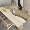 Minimalist Line Table Mat Waterproof Oil-proof Placemat Beige Striped Kitchen Desktop Decorative Cover Mat Modern PVC Table Mats 3