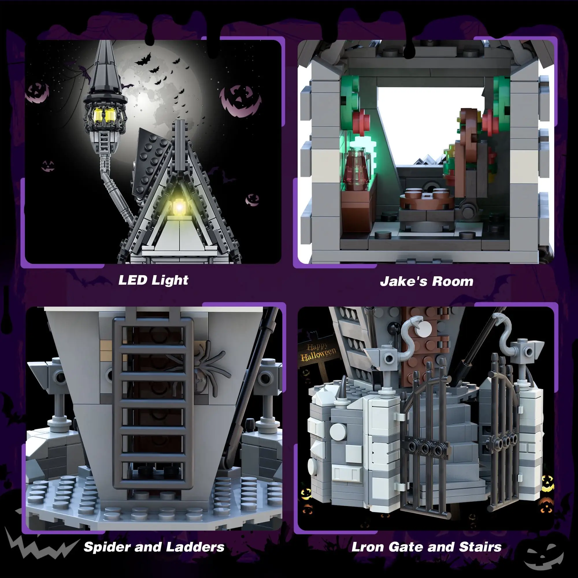thumbnail image 2 of Salem Witch Resin Burning Halloween Haunted Mansion House Log Cabin Incense Burner With Smoking Chimney 2 of 13
