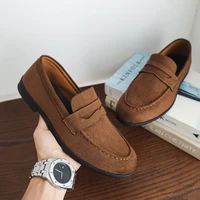 Retro Suede Loafers Man Comfortable Low Cut Casual Shoes Men Slip-On Shoes Lightweight Flats Moccasins for Men zapatos de hombre