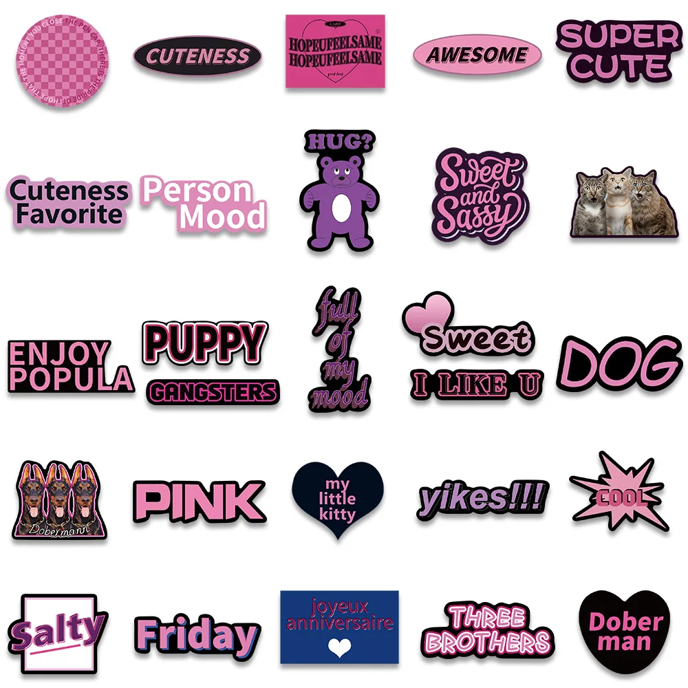 10/30/50PCS Vintage Laser Leopard Love Y2k Stickers Aesthetic