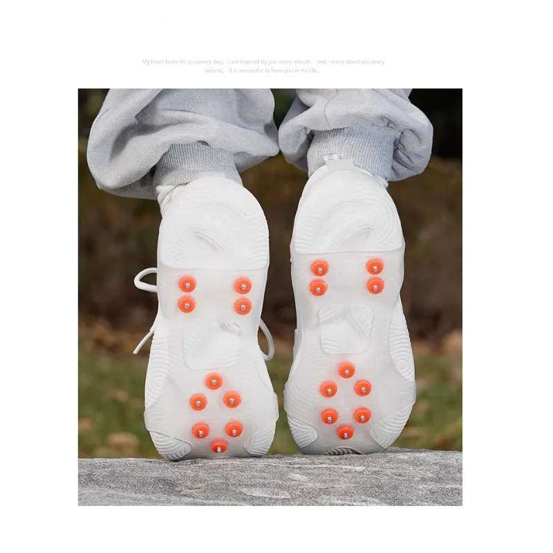 Transparent Ice Cleats for Shoes-Non-Slip Ice Grips with Adjustable Straps for Snow& Ice, All-Terrain Traction for Kids & Adults