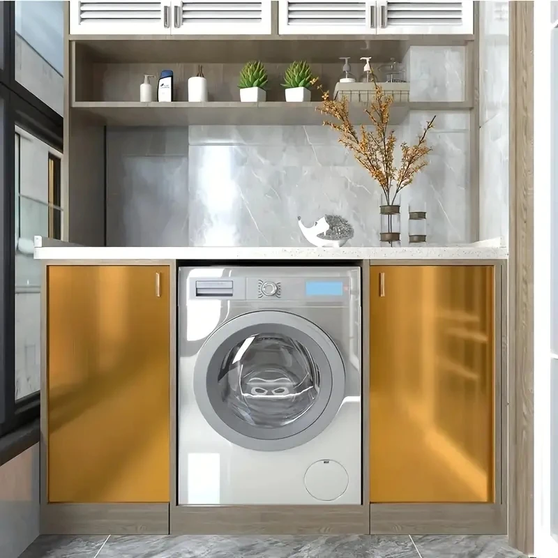 Self Adhesive Wallpaper 1 Roll Self-Adhesive Golden Brushed Contact Paper Peel And Stick Wallpaper Self-Adhesive Removable Wall Stickers Refrigerator
