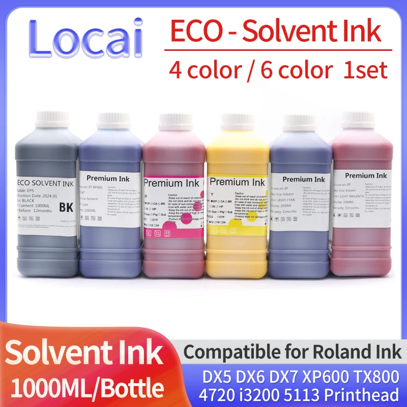 

4Color 6Color Eco-solvent Ink For Roland Mimaki Mutoh Epson DX5 DX6 DX7 XP600 TX800 4720 I3200 5113 Printhead Modified Printer