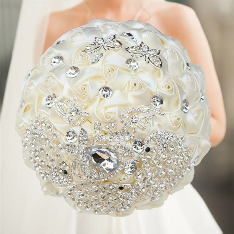 Luxo Rhinestone Buquê De Casamento Para A