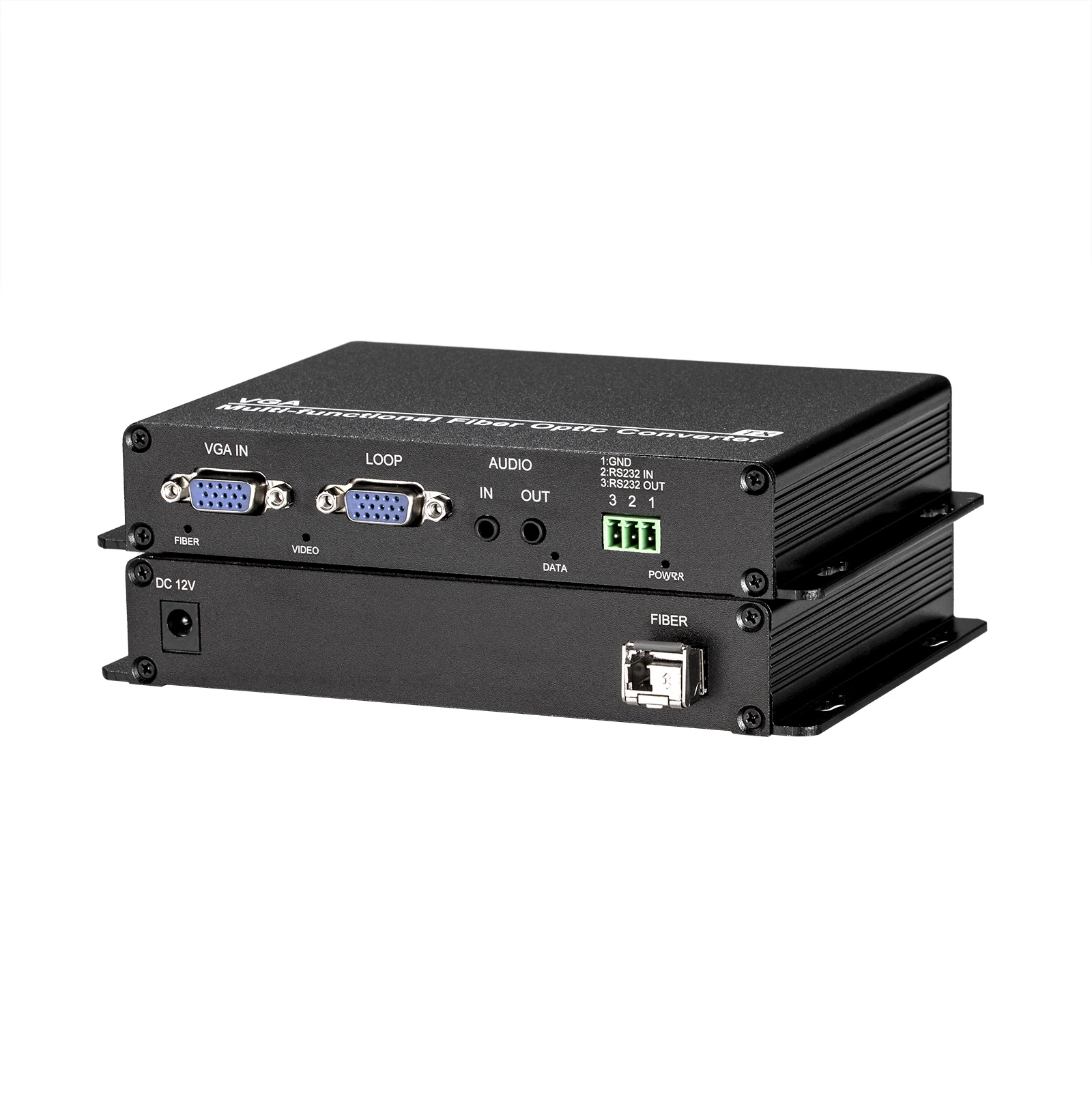 

1 Channel VGA 1 Channel Stereo Audio Extender 1-Channel RS232 Fiber Optic VGA Optical Transceiver
