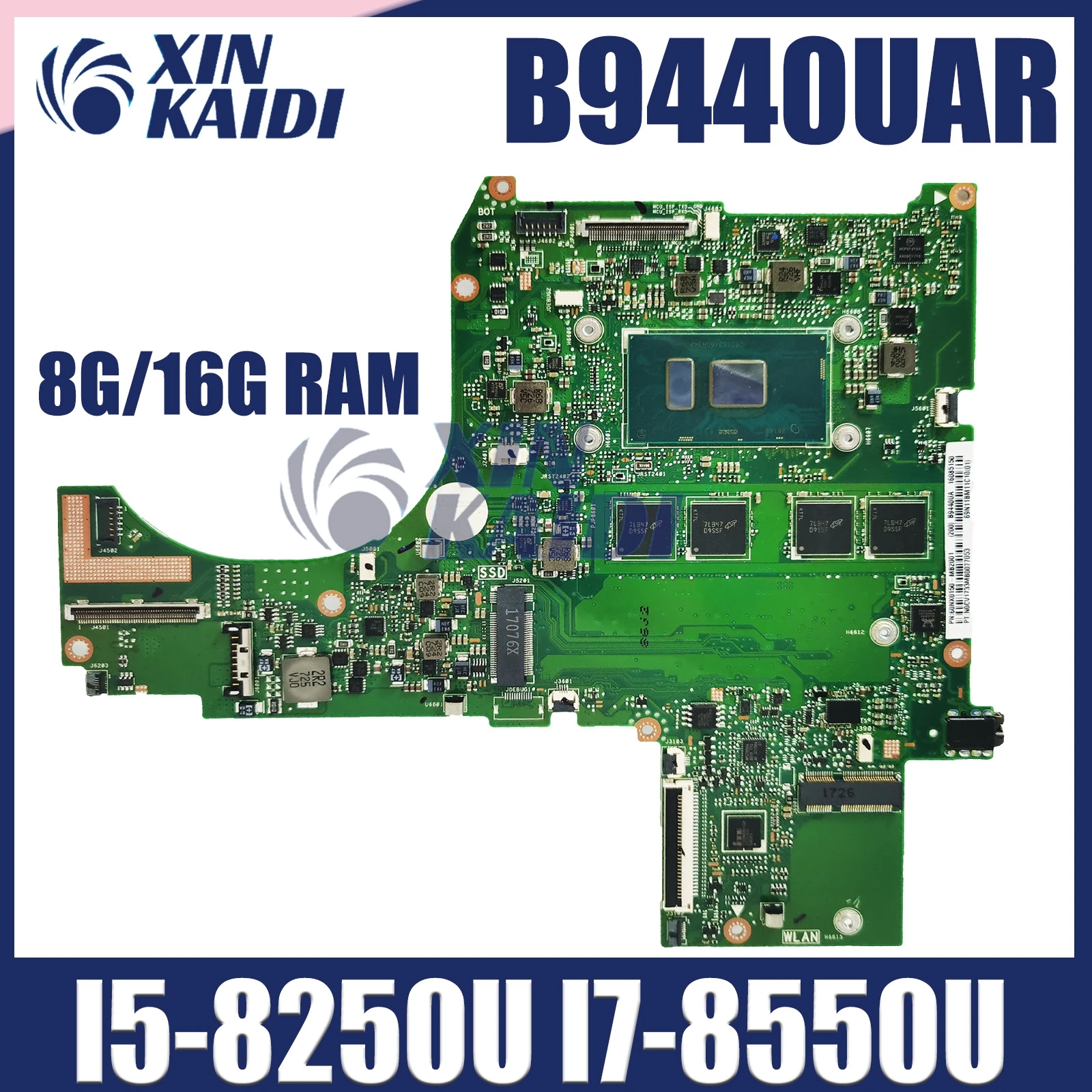 Материнская плата для ASUS ExpertBook B9440UA B9440U, материнская плата со стандартным процессором I7-8550U 8 Гб 16 Гб ОЗУ, тест 100%