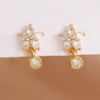 Nouveauté Double chaînes longues gland boucles d'oreilles pour femmes coréen en acier inoxydable Zircon suspendus boucle d'oreille Piercing bijoux