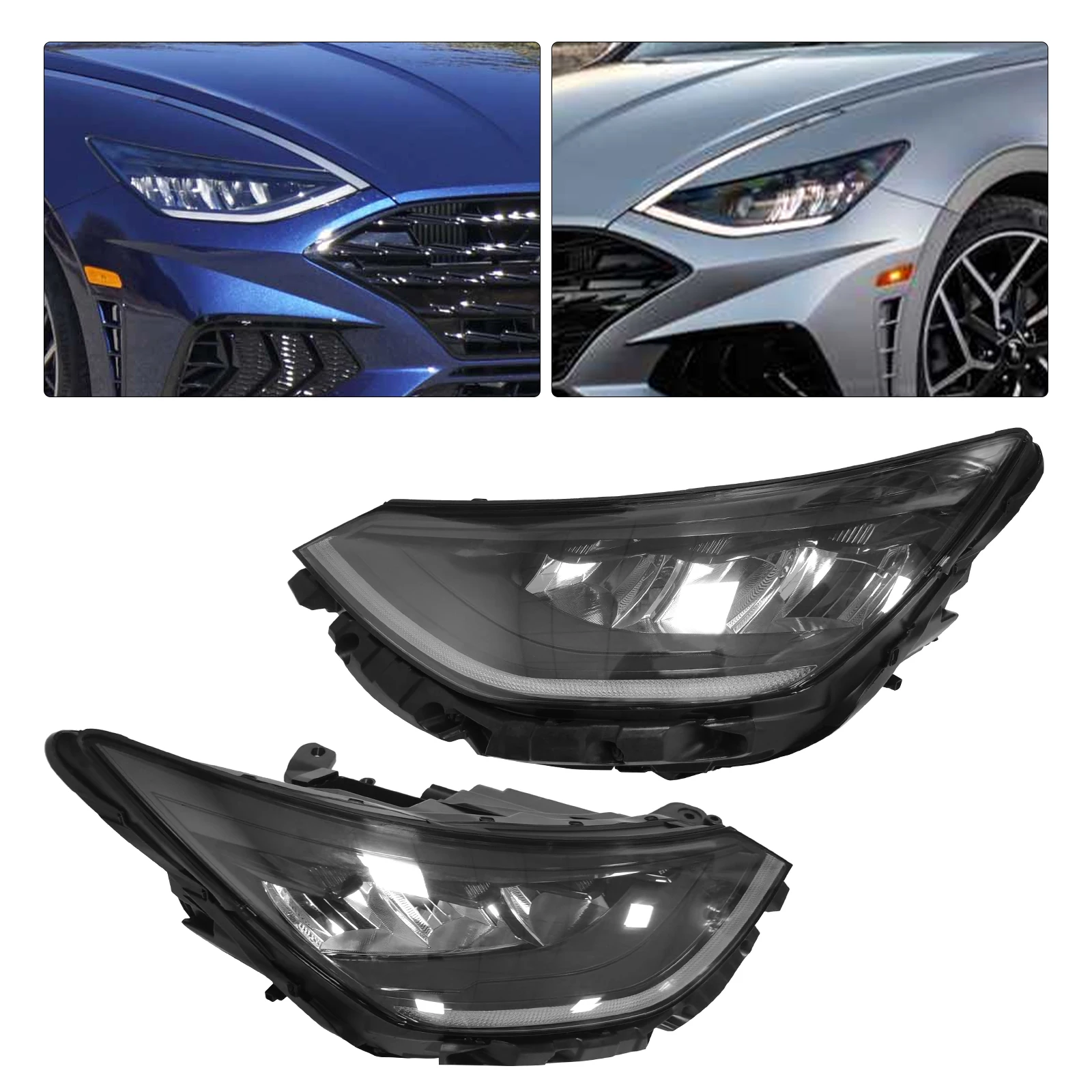 

[Left or Right] For 2020 2021 2022 Hyundai Sonata Headlights Front LED Headlamps Cool Outlook Energy-saving Car Accessories