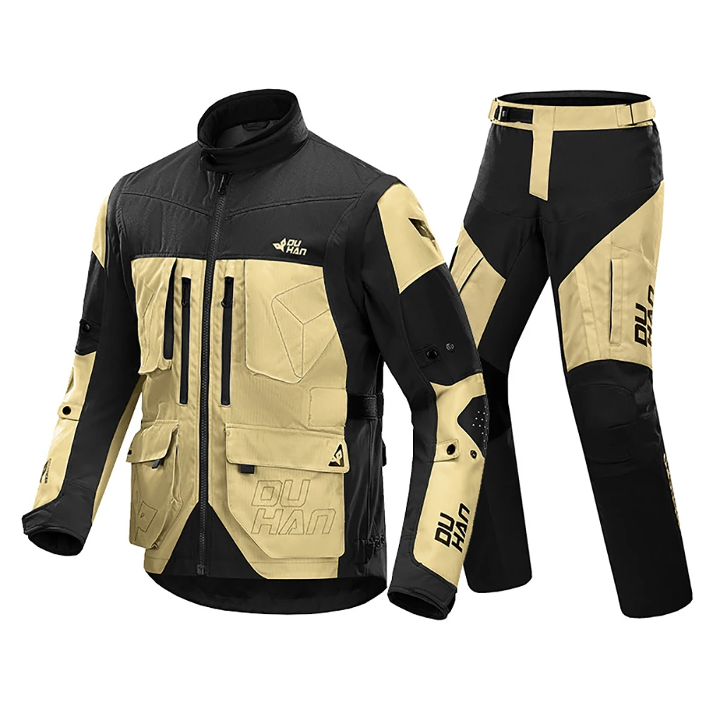 Motorcycle Jacket Long Pants Set Breathable Detachable Sleeve CE Protective Gear Spring Summer Anti-drop motorcycle jacket