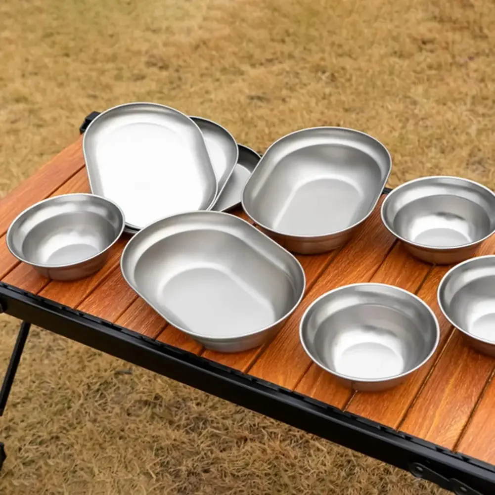 NOBANA Outdoor Portable Plates Camping Dinnerware Set with Polished Utensils Easy-to-clean Plates Camping Cooking Accessories 3