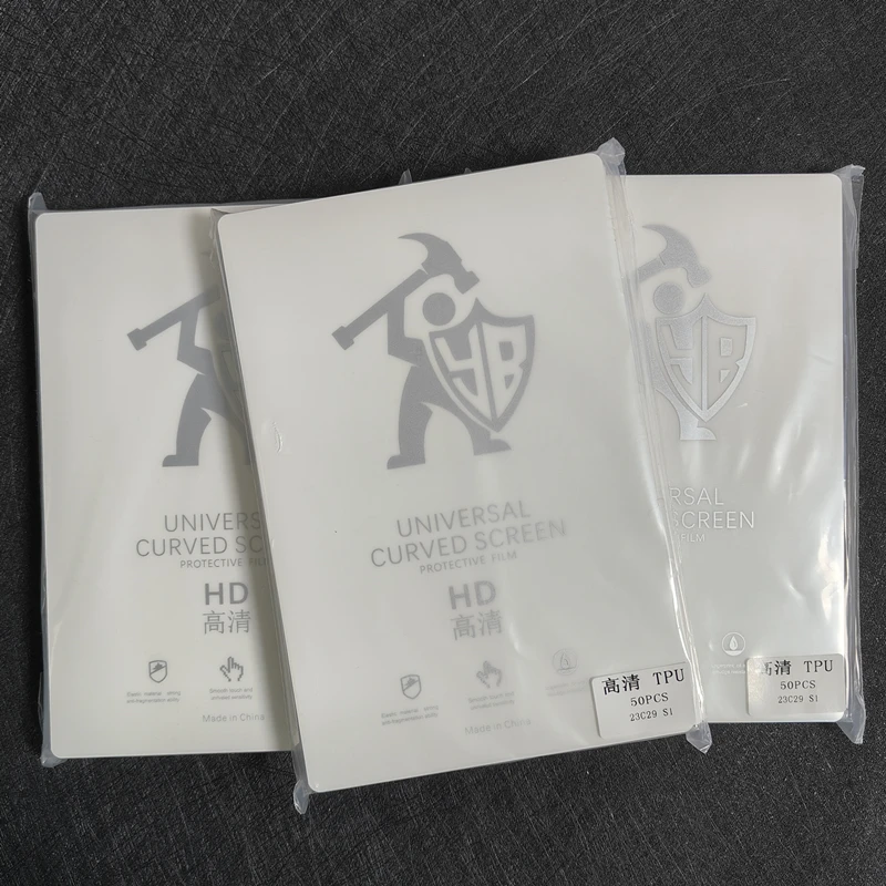 50pcs HD Hydrogel Film For Any Cutting Machine Plottter TPU Soft Flexible Hydrogel Film For Mobile Phone Curved Screen Protector