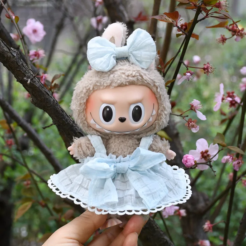 17cm Cute Mini Plush Doll'S Clothes Outfit Accessories For Korea Kpop Exo Labubu Idol Dolls Overalls Hat Clothing DIY Kids Gift 6